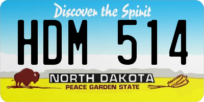 ND license plate HDM514