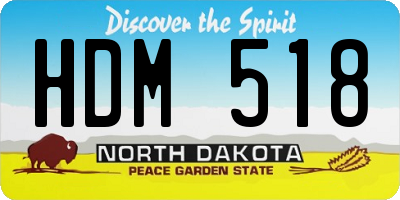 ND license plate HDM518