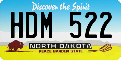 ND license plate HDM522