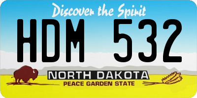 ND license plate HDM532