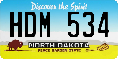 ND license plate HDM534