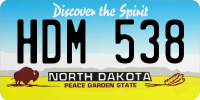 ND license plate HDM538