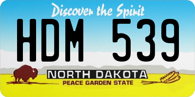 ND license plate HDM539