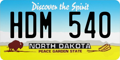 ND license plate HDM540