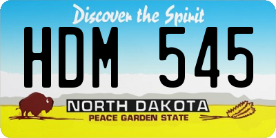 ND license plate HDM545