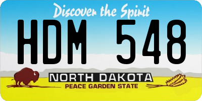 ND license plate HDM548