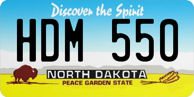 ND license plate HDM550