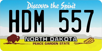 ND license plate HDM557