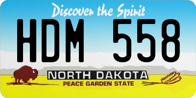 ND license plate HDM558