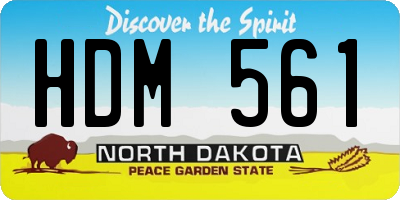 ND license plate HDM561