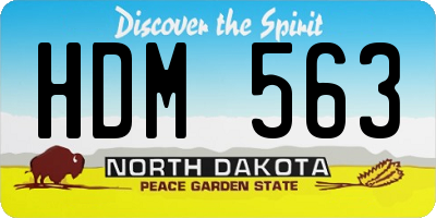ND license plate HDM563