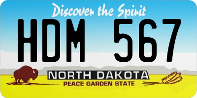 ND license plate HDM567