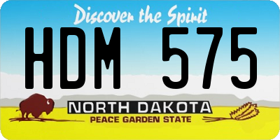 ND license plate HDM575