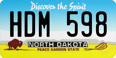 ND license plate HDM598