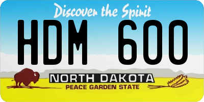 ND license plate HDM600