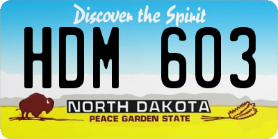 ND license plate HDM603