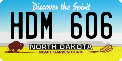 ND license plate HDM606