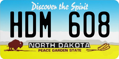 ND license plate HDM608