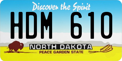 ND license plate HDM610