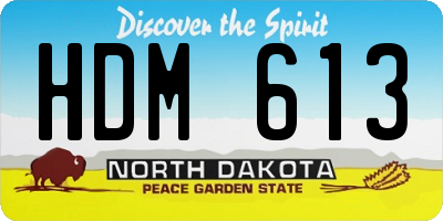 ND license plate HDM613
