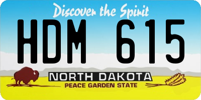 ND license plate HDM615