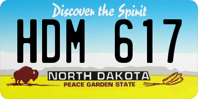 ND license plate HDM617