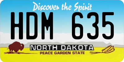 ND license plate HDM635