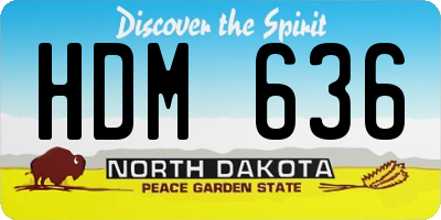 ND license plate HDM636