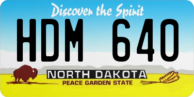 ND license plate HDM640
