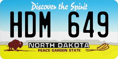 ND license plate HDM649