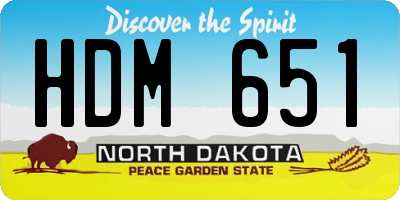 ND license plate HDM651