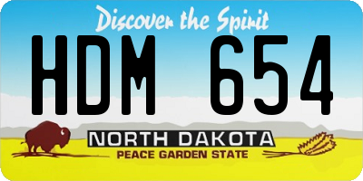 ND license plate HDM654