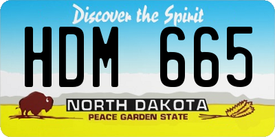 ND license plate HDM665