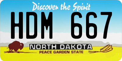 ND license plate HDM667