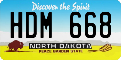 ND license plate HDM668
