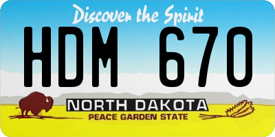 ND license plate HDM670