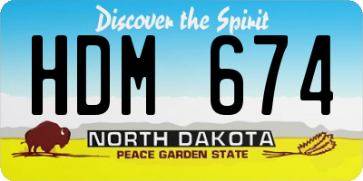 ND license plate HDM674