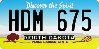 ND license plate HDM675