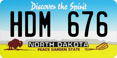 ND license plate HDM676