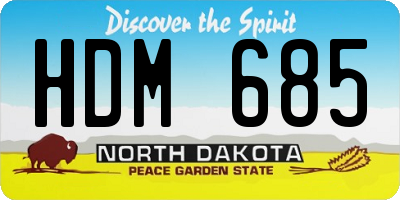 ND license plate HDM685