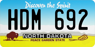 ND license plate HDM692