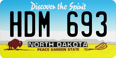 ND license plate HDM693