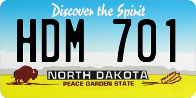 ND license plate HDM701