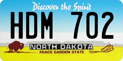ND license plate HDM702