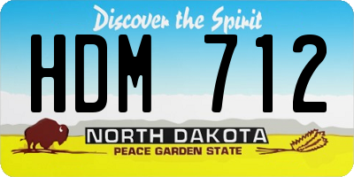 ND license plate HDM712