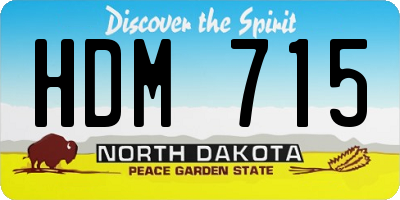 ND license plate HDM715