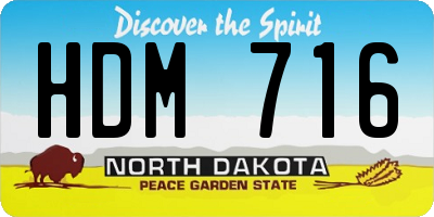 ND license plate HDM716