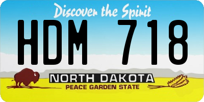 ND license plate HDM718