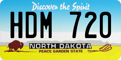 ND license plate HDM720