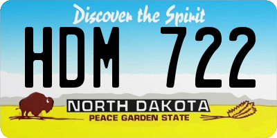 ND license plate HDM722